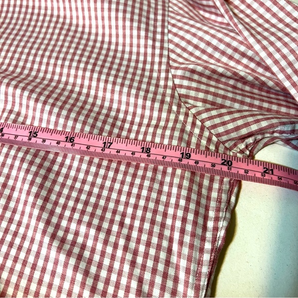 Frank & Oak Cotton Oxford Brick Red Check Button Up Shirt in Medium - Picture 4 of 9